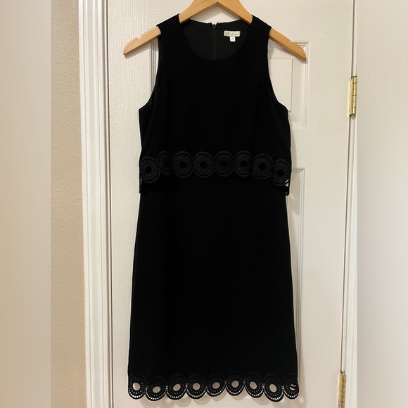 NWOT Shoshanna Black Double Circle Embroidered Sleeveless Dress Size 2 - Picture 1 of 6